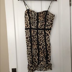 Betsey Johnson leopard print mini dress size 8